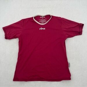 NRS Women’s short Sleeved Swim shirt Rash guard red w/ white accents size: Small